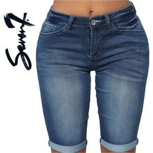 Plus Size! SEVEN7 Bermuda stretch denim Jean Shorts
